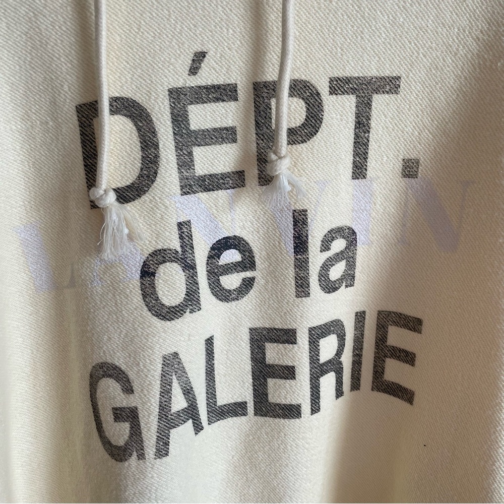 Gallery Dept x Lanvin French Logo Cream Knit Hoodie - Picture 4 of 9